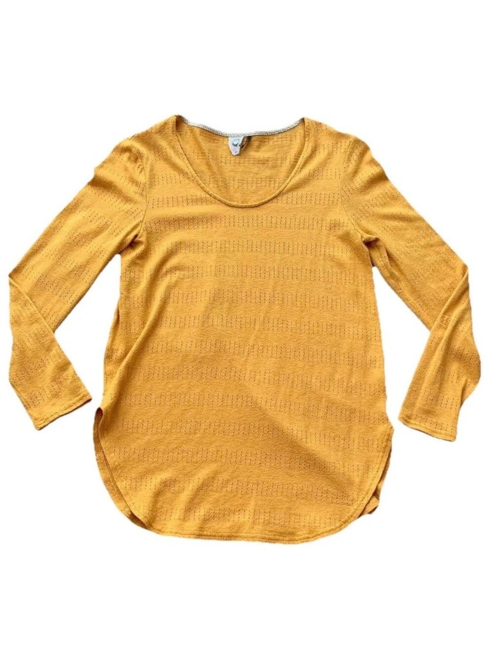 Akemi + Kin Anthropologie Tunic Size Small Yellow Textured Long Sleeve Top